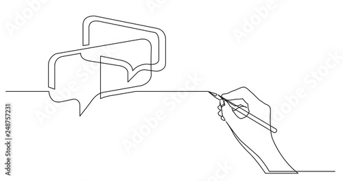hand drawing business concept sketch of speech bubbles