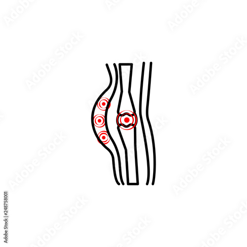 soft-tissue injuries , pain icon. Element of health care for mobile concept and web apps icon. Thin line icon for website design and development, app development