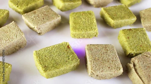 Instant soup stock food closeup texture pattern seamless looping rotating video footage hd resolution.