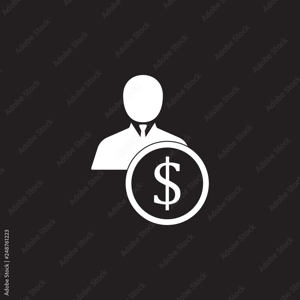 businessman with a dollar sign icon. Simple element illustration. Business icons universal for web and mobile businessman with a dollar sign icon. Simple element illustration. Business icons universal for web and mobile