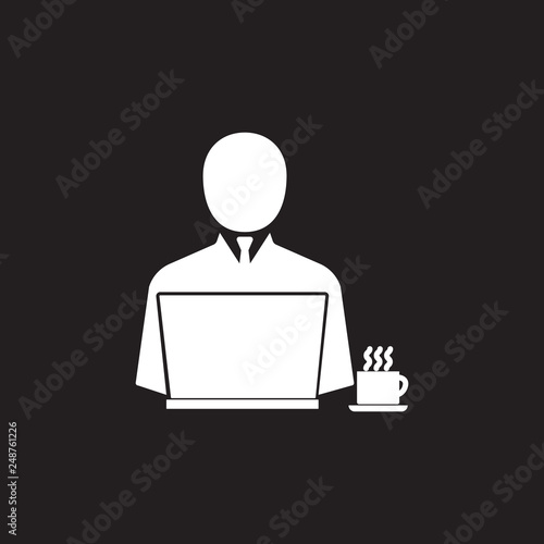 businessman lapta glass of tea icon. Simple element illustration. Business icons universal for web and mobile