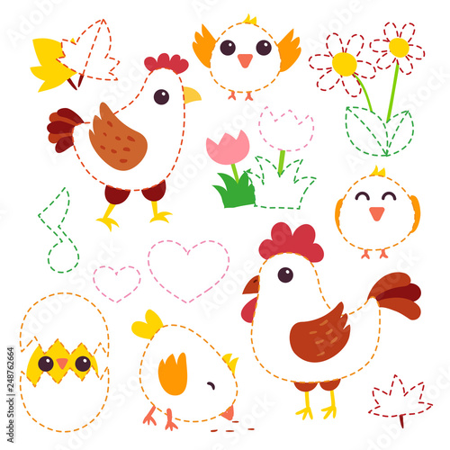 chicken vector character design