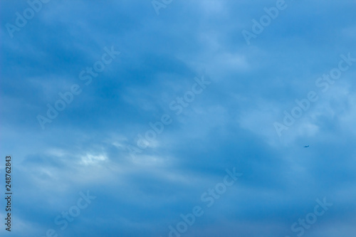 Beautiful Blue sky with blue clouds background