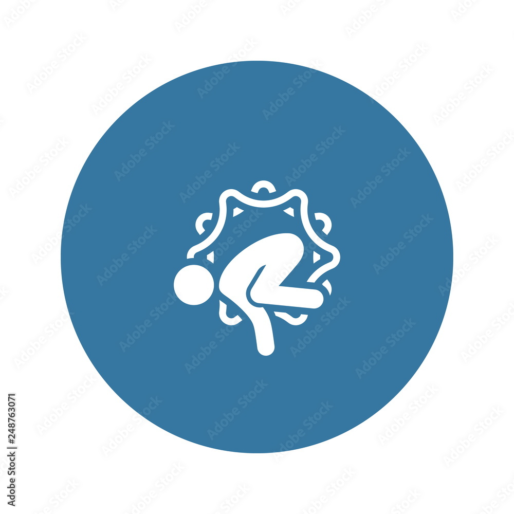 Yoga Crow Pose Icon. Flat Design Isolated Illustration. Yoga Crow Pose Icon. Flat Design Isolated Illustration.