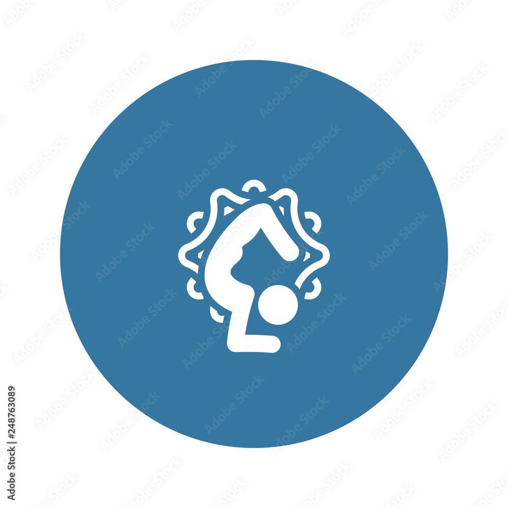 Yoga Scorpion Pose Icon. Flat Design Isolated Illustration. Yoga Scorpion Pose Icon. Flat Design Isolated Illustration.