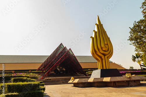 Bangkok, Thailand - February 20, 2017: Beautiful Architecture of Queen Sirikit National Convention Center, the main convention center and exhibition hall located in Bangkok, Thailand.