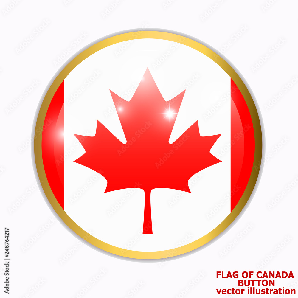 Bright background with flag of Canada . Happy Canada day background. Bright button with flag. Bright background with flag of Canada . Happy Canada day background. Bright button with flag.