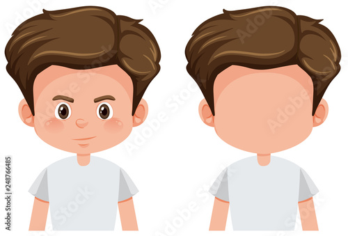 Set of boy character