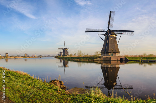 Rotterdam Netherlands, Dutch Windmill at Kinderdijk Village