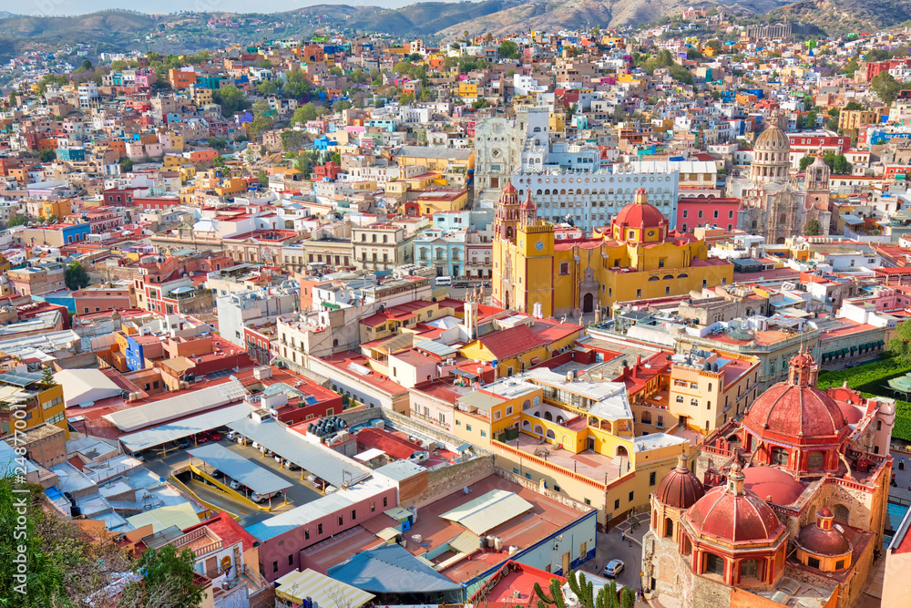 Guanajuato, scenic city lookout and panoramic views from city funicular