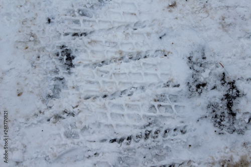 zig zag tracks in snow