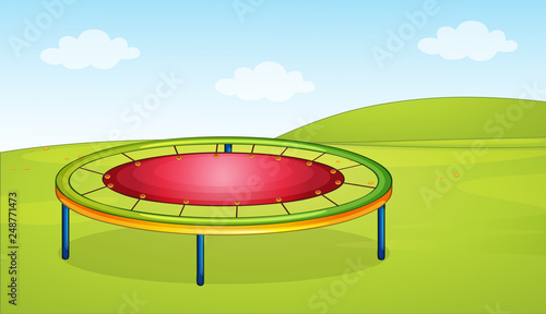 A trampoline in the playground