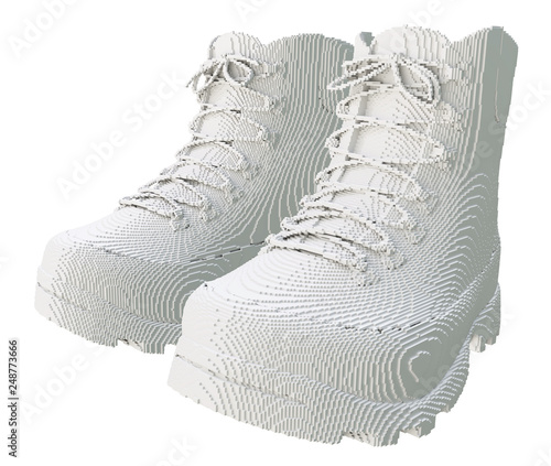 3d printed shoes isolated on white background