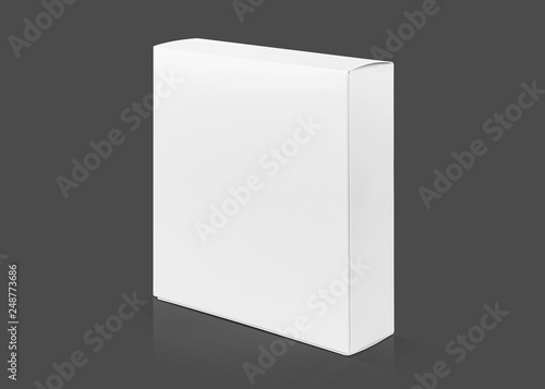 white cardboard box isolated on gray background