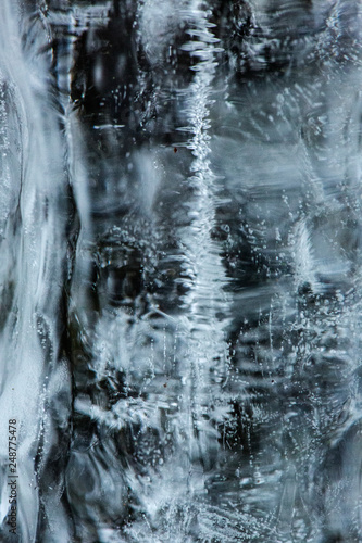Dramatic patterns in the ice at Blackledge Falls Park, Connecticut.