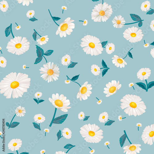 Daisy patterned wallpaper