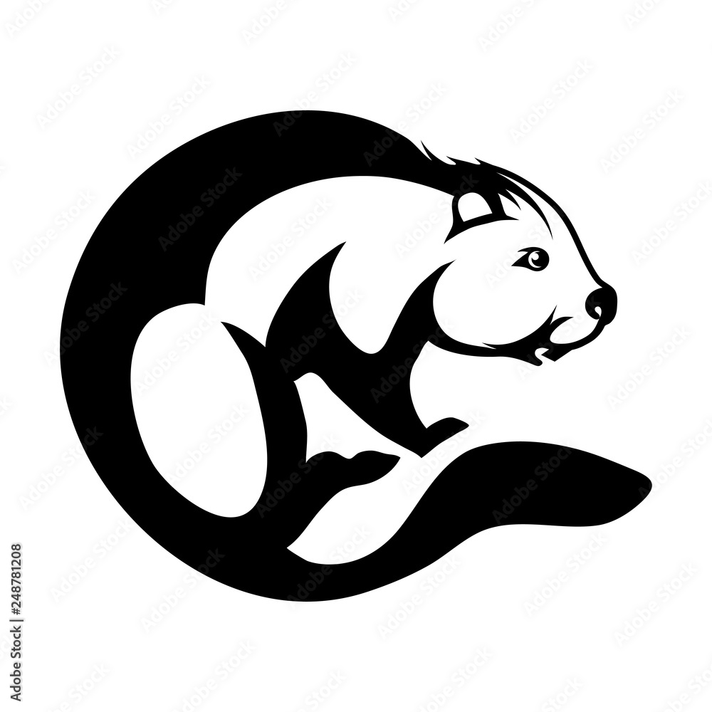beaver logo design in circle