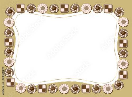 Cookie pattern on frame background