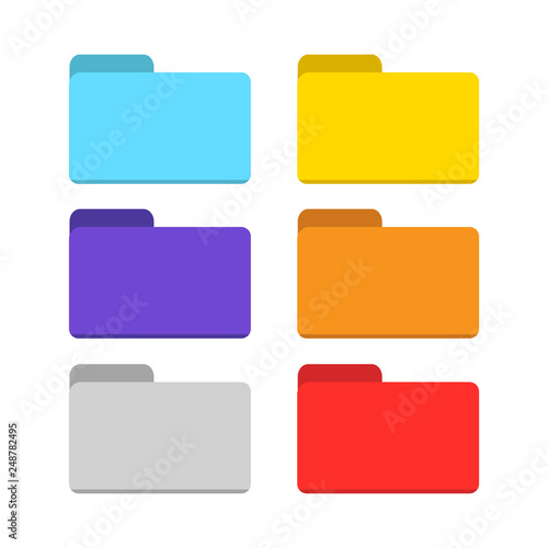 folder icon set isolated vector new 