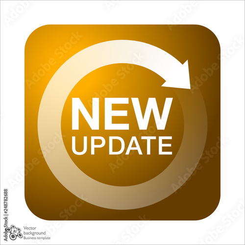 New update icon, Vector graphics, Gold 