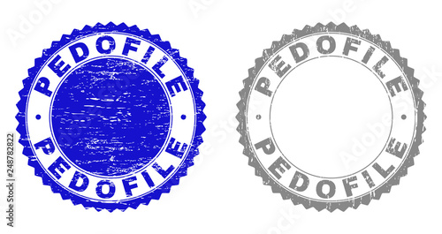 Bilde på lerret Grunge PEDOFILE stamp seals isolated on a white background