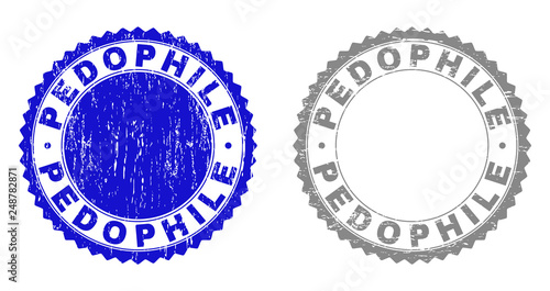 Bilde på lerret Grunge PEDOPHILE stamp seals isolated on a white background