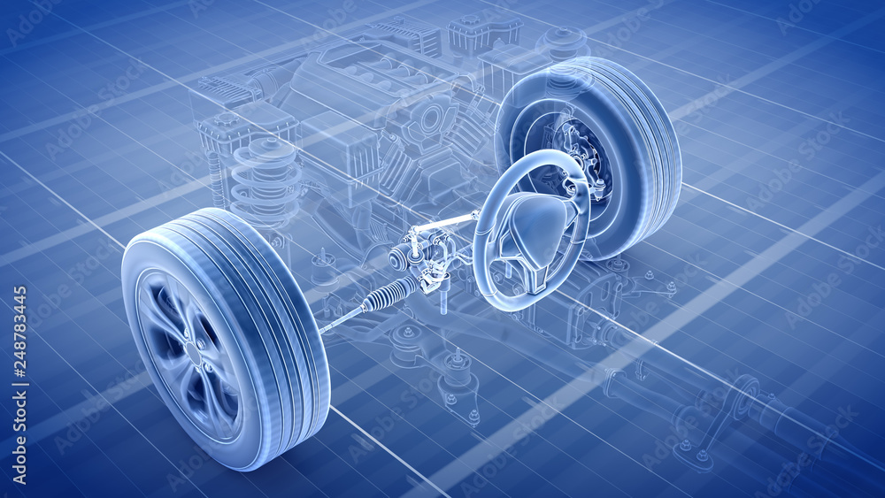 Car structure Steering System 3d rendering Stock Illustration Adobe