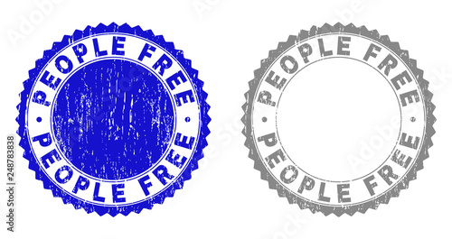 Tableau sur toile Grunge PEOPLE FREE stamp seals isolated on a white background