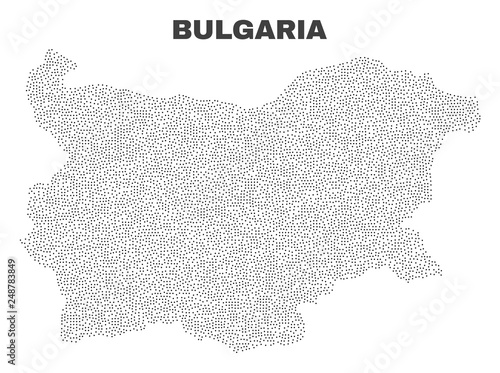Photo Bulgaria map designed with tiny points