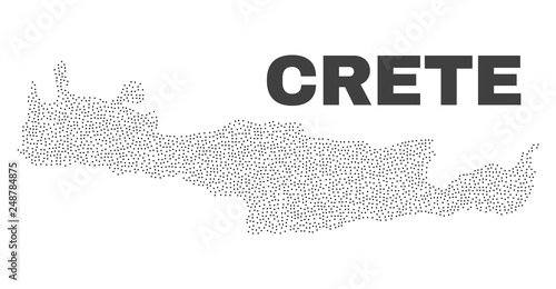 Obraz na plátně Crete map designed with tiny dots