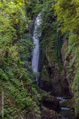 Old town with fallen Nesso Come lake