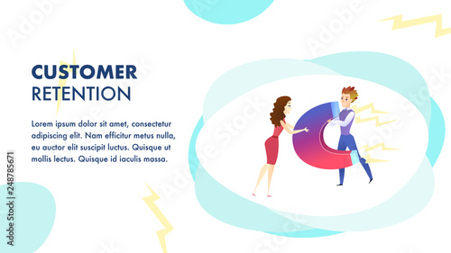 Customer Retention Website Vector Flat Template