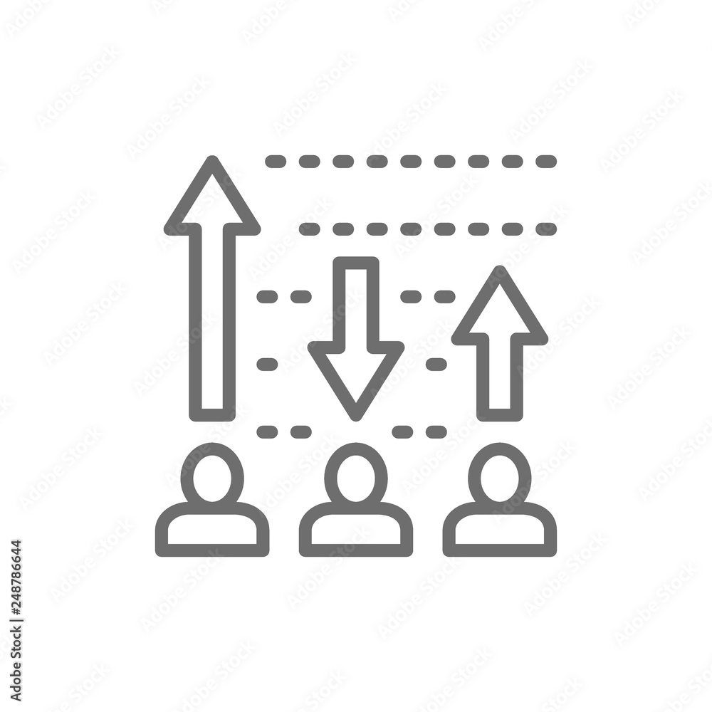 Rating of political candidates, social poll of voter line icon. Rating of political candidates, social poll of voter line icon.