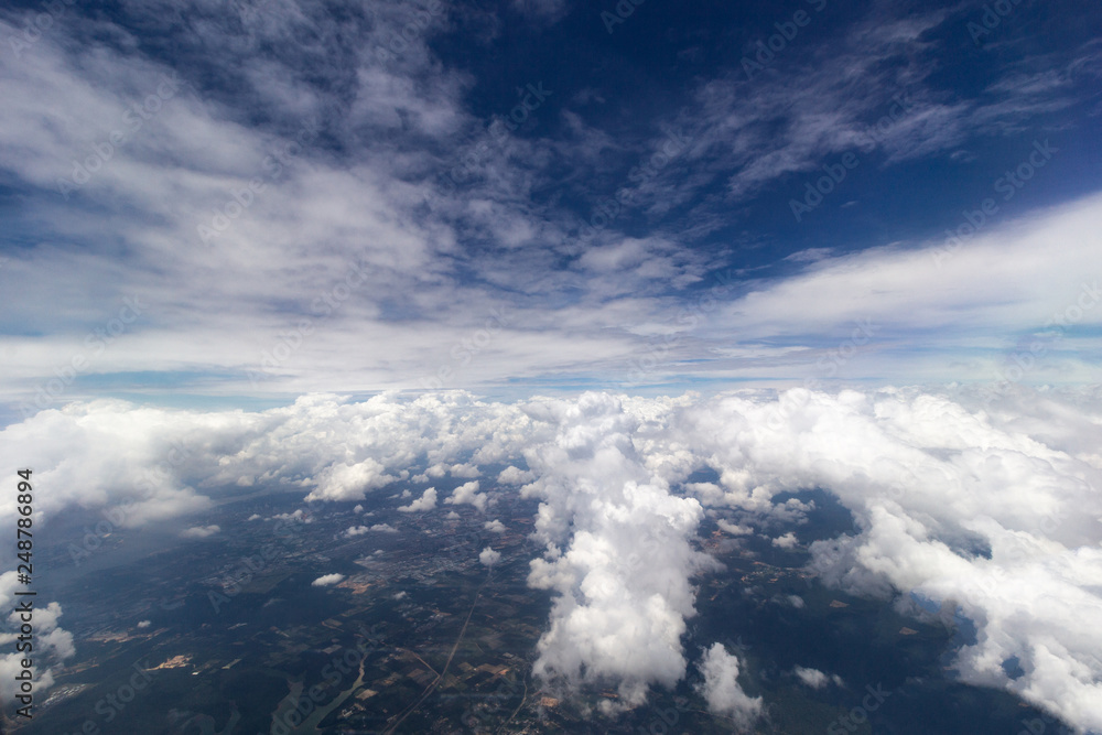 Clound and Sky View from airplane 's window. Clound and Sky View from airplane 's window.