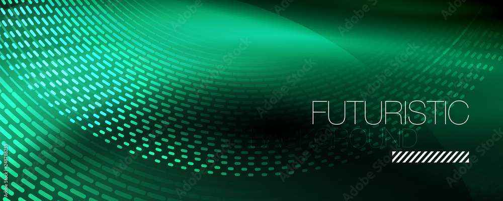 Glowing light particles in dark neon space, magic glow shiny abstract background Glowing light particles in dark neon space, magic glow shiny abstract background