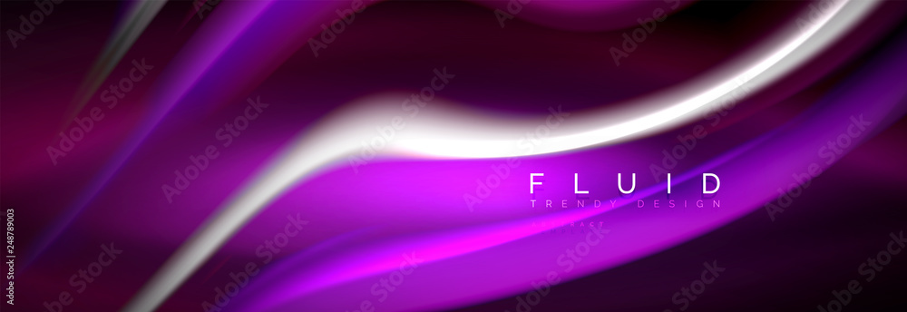 Fluid color neon wave lines background, neon liquid color futuristic paint template Fluid color neon wave lines background, neon liquid color futuristic paint template