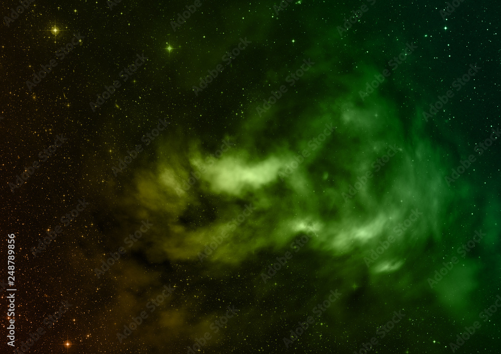 Fototapeta premium Star field in space and a nebulae. 3D rendering