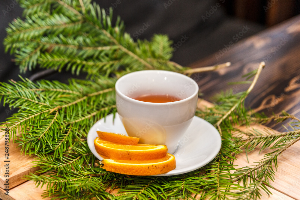 a cup of tea with lemon