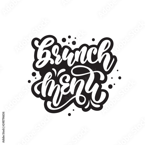 Brunch menu lettering design. Vector illustration.