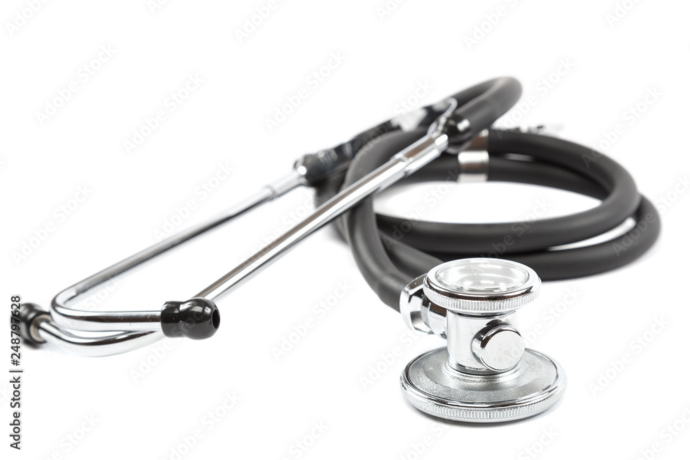 Medical device phonendoscope isolated on white background Medical device phonendoscope isolated on white background