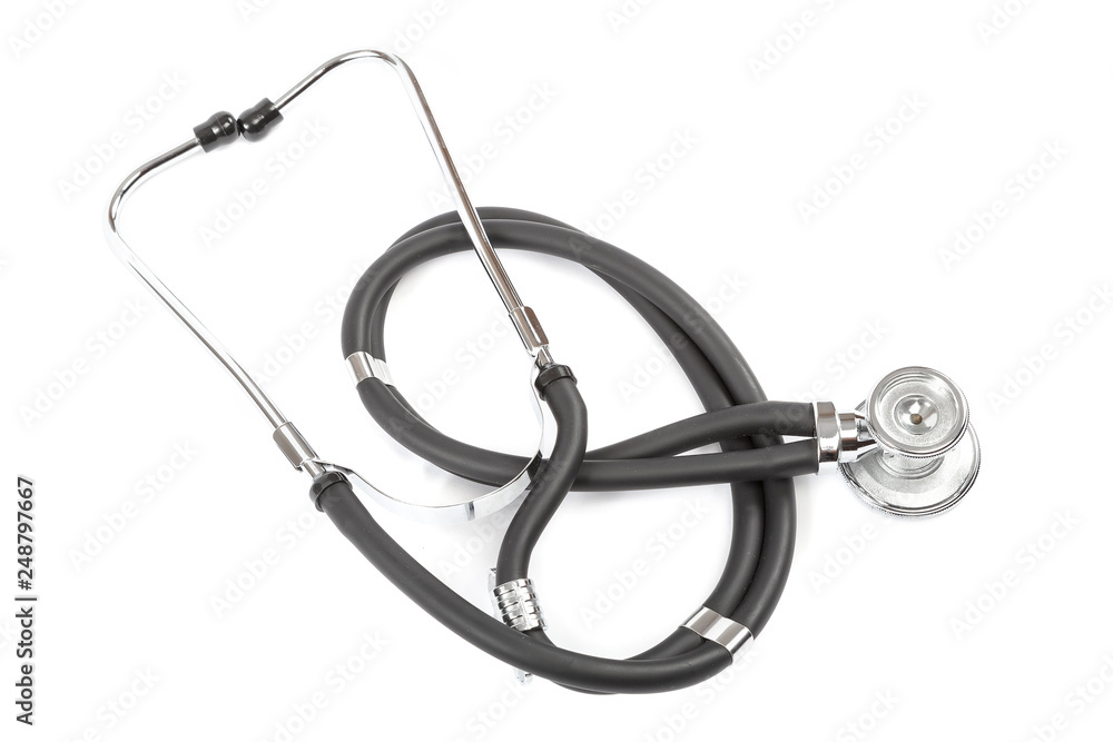 Medical device phonendoscope isolated on white background Medical device phonendoscope isolated on white background