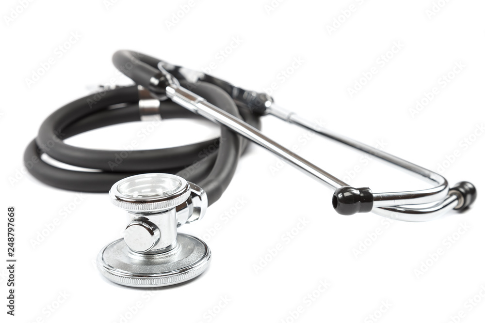 Medical device phonendoscope isolated on white background Medical device phonendoscope isolated on white background