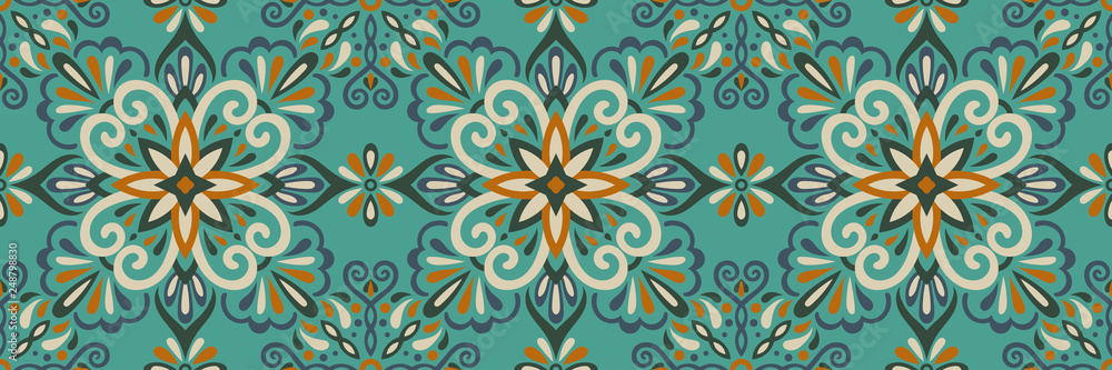 Azulejo Tile Vector Seamless Pattern Azulejo Tile Vector Seamless Pattern