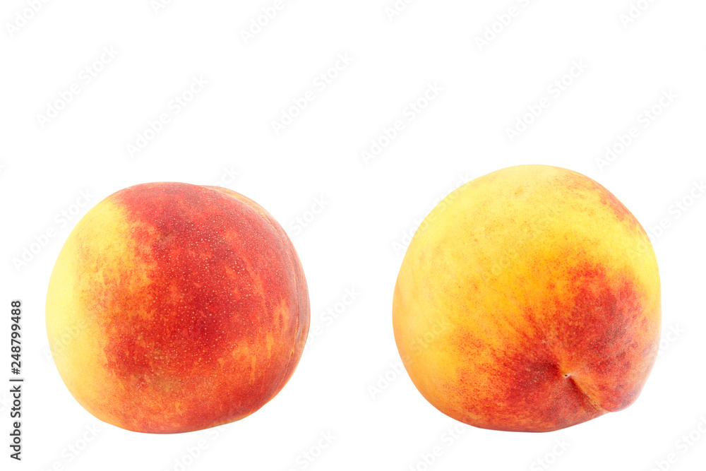 Fresh peach fruits isolated on white background Fresh peach fruits isolated on white background