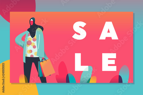 Muslim Women Shopping activity poster mockup