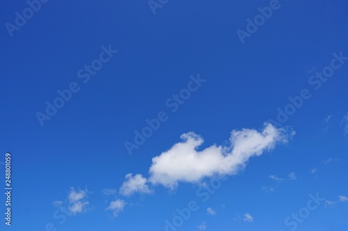Beautiful nature of blue sky and clouds with the sun shining  sky background  cloudscape concept  Looking up
