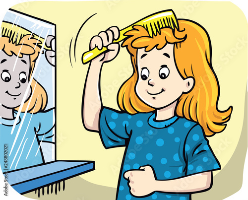 girl and comb
