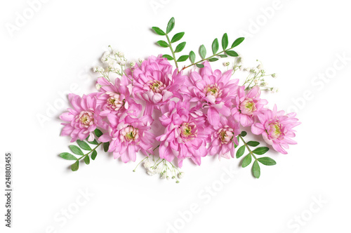 Floral composition of pink chrysanthemum