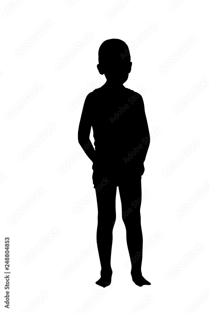 Stock Silhouette of little boy