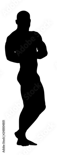 Silhouette of a bodybuilder